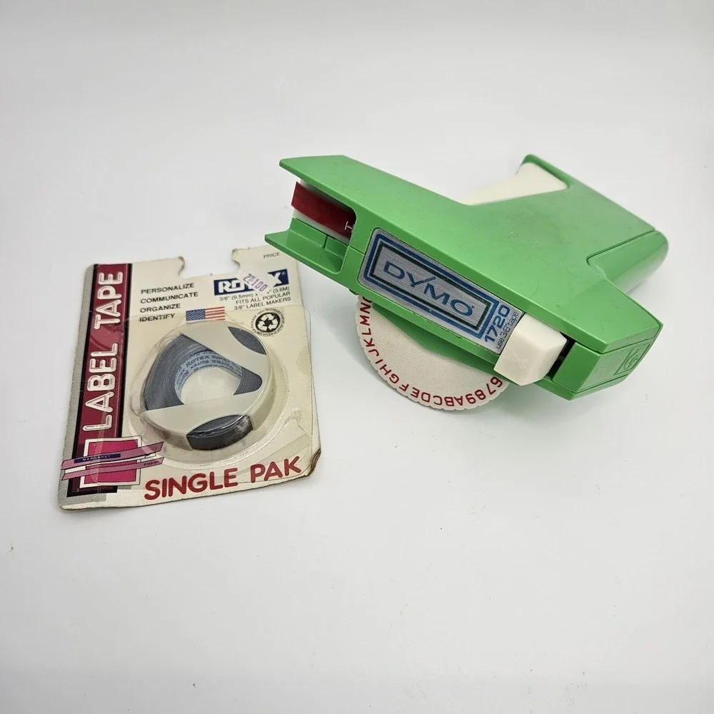Dymo 1720 Label Maker Lime Green Handheld Loaded w/ 3/8